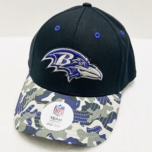 NFL Team Apparel Baltimore Ravens Camo Logo‎ Hat Cap Adjustable Black NFL